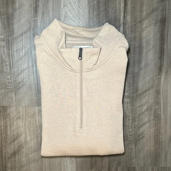 Amazon Essentials Light Beige Quarter Zip Mock Pullover Sweater - XL - Picture 1 of 7